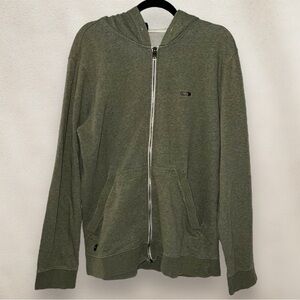 Vintage Y2k Oakley Full Zip Up Hoodie Green Lightweight Cotton Size Large